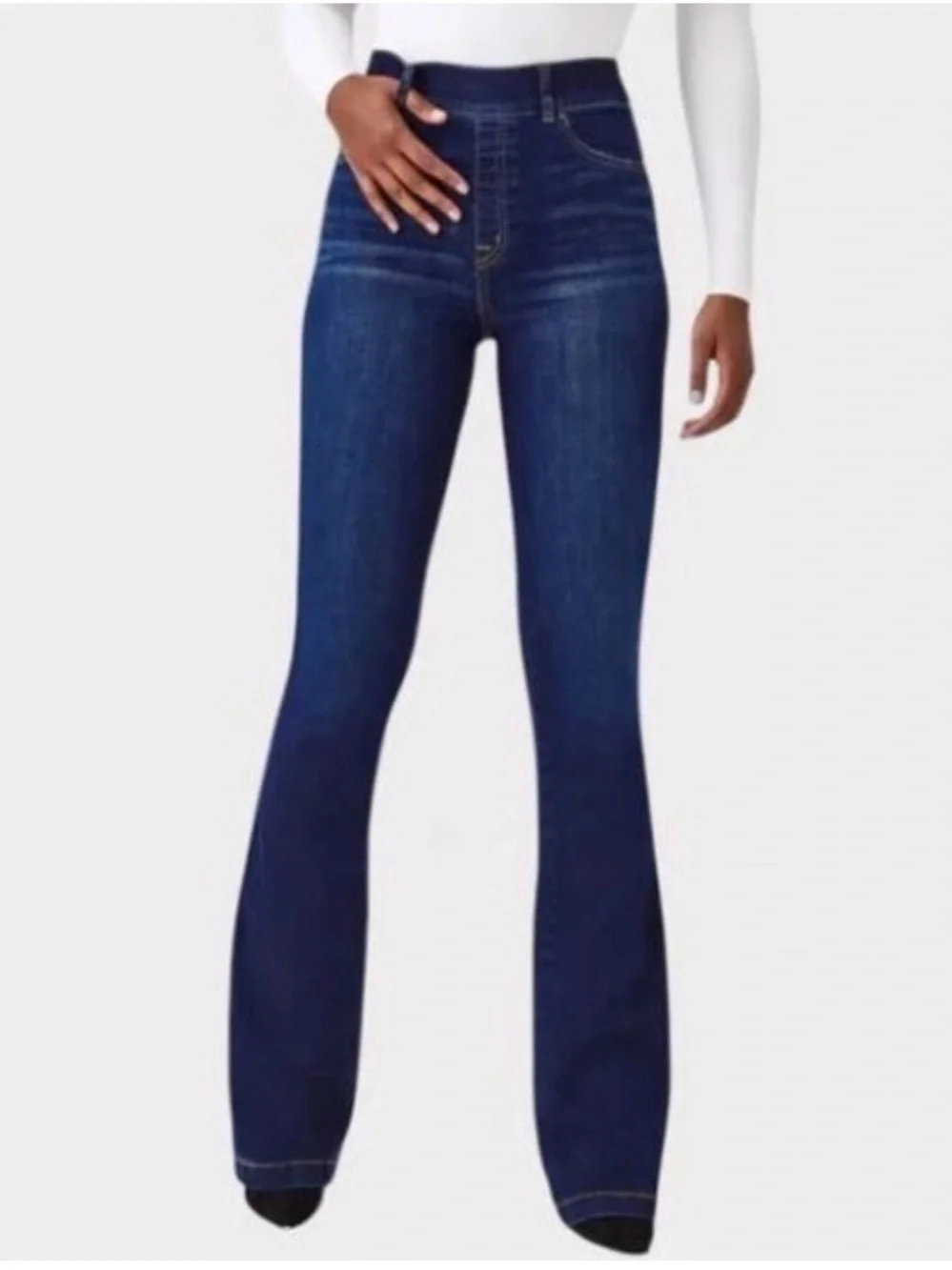 SPANX Flare Jeans Size XLarge Dark Wash Pull On Style